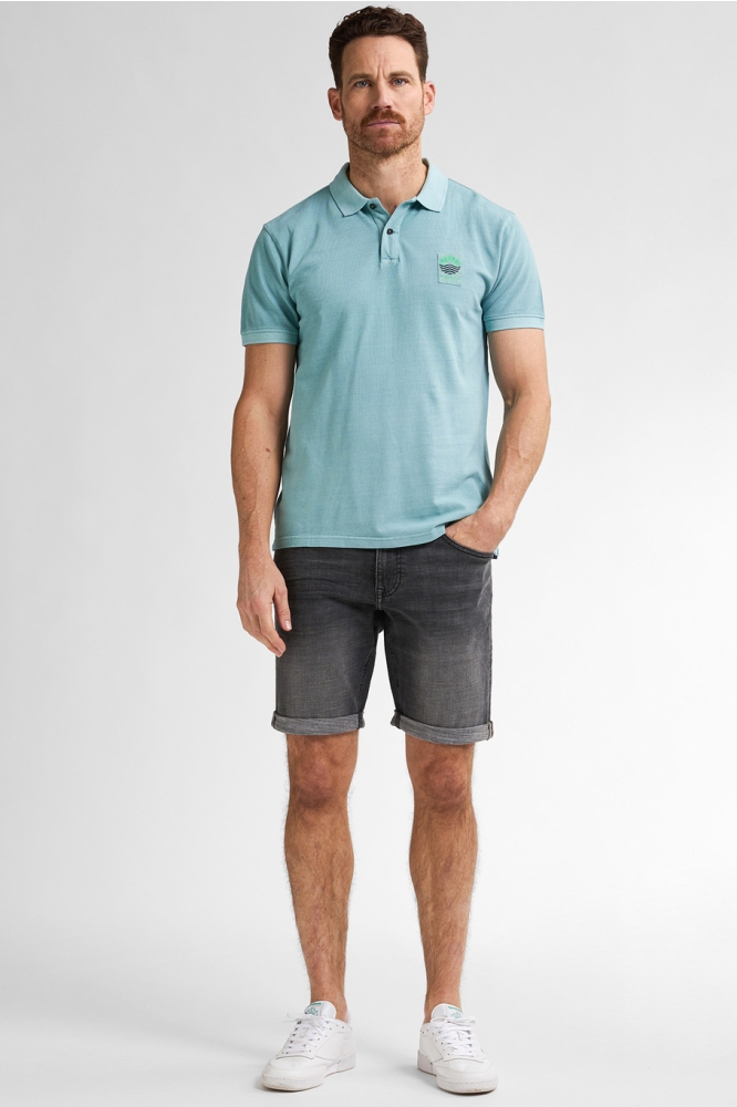 POLO MET RIBKRAAG M 1050 POL922 6169 AQUA GREEN